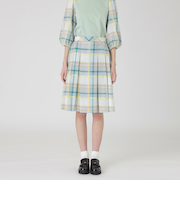 クレストブリッジチェックシャドードビープリーツスカート