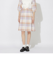 クレストブリッジチェックシャドードビープリーツスカート