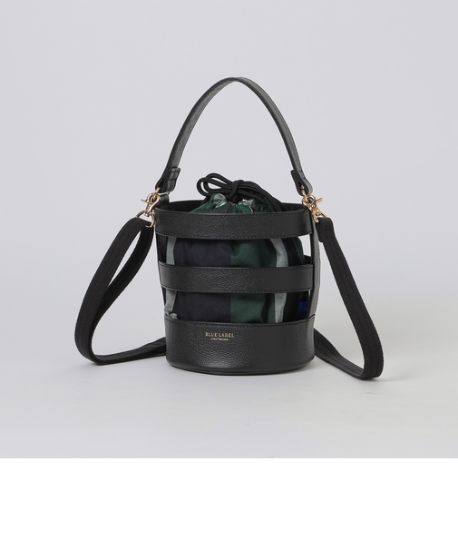 レザーメッシュバケツミニショルダー