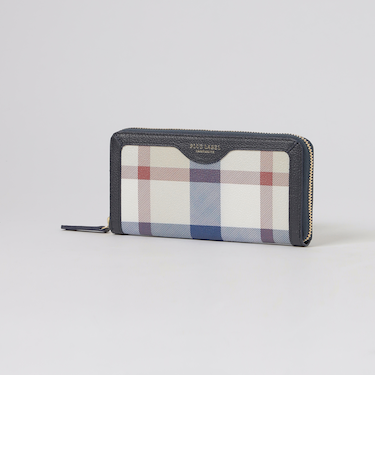 クレストブリッジチェックレザー長財布