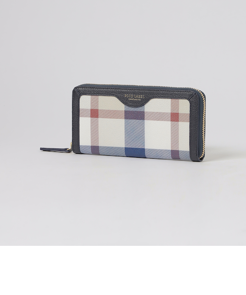 クレストブリッジチェックレザー長財布
