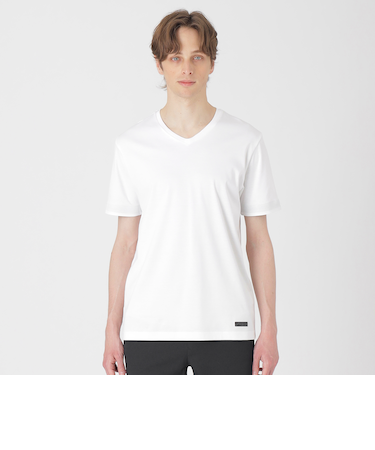 マーセライズVネックTシャツ