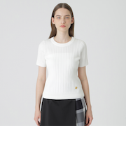 アセテートコットンランダムリブニット