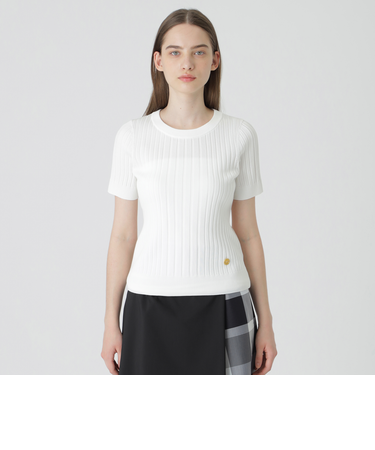 アセテートコットンランダムリブニット