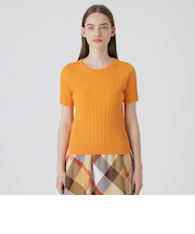 アセテートコットンランダムリブニット