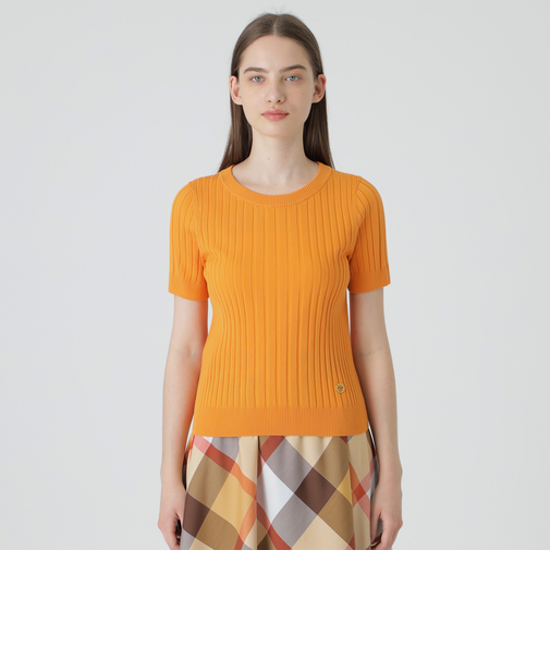 アセテートコットンランダムリブニット