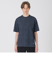 ハイツイストシャドーチェックニットTシャツ