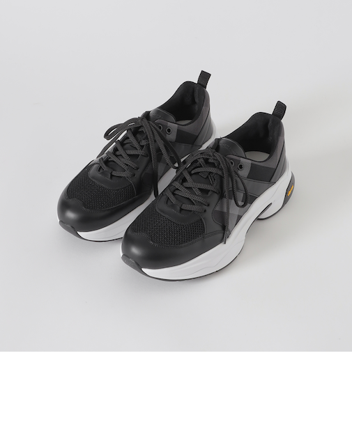 【WEB・一部店舗限定】【BLACK.lab】トーナルグレークレストブリッジチェックコンビビブラムスニーカー