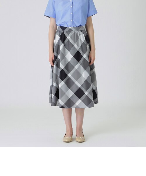 美品　現行　クレストブリッジチェックライトクロッシングツイルスカート　 38 クレストブリッジチェックライトクロッシングツイルスカート｜ブルー