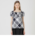 クレストブリッジチェックライトクロッシングツイルスクエアネックブラウス