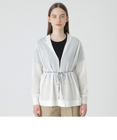 シアーニットボタンレスカーディガン