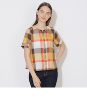 【WEB限定】クレストブリッジチェックライトクロッシングツイルスキッパーブラウス