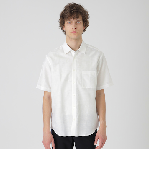 コットンリネンシャドーチェックシャツ