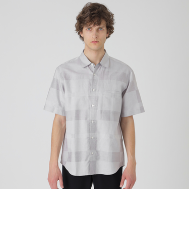 コットンリネンシャドーチェックシャツ