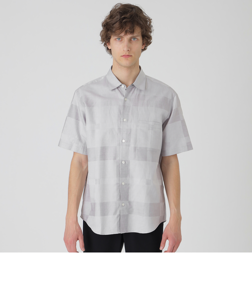 コットンリネンシャドーチェックシャツ