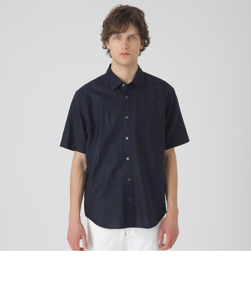 コットンリネンシャドーチェックシャツ