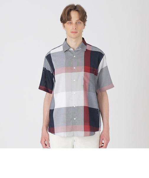 ドビーメッシュクレストブリッジチェックシャツ