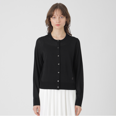 クールファインニットクルーネックカーディガン