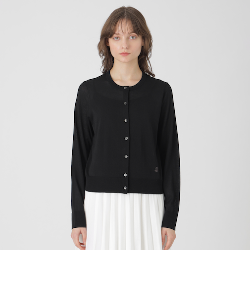 クールファインニットクルーネックカーディガン