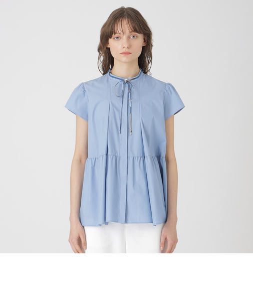 コンパクトタイプライターペプラムブラウス