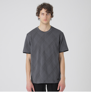 ブリスターバイアスシャドーチェックTシャツ
