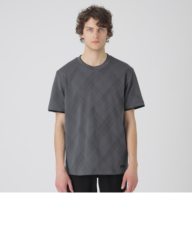 ブリスターバイアスシャドーチェックTシャツ