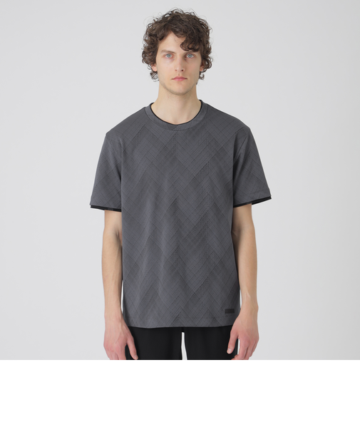 ブリスターバイアスシャドーチェックTシャツ