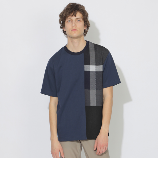 【WEB・一部店舗限定】チェックニットドッキングTシャツ