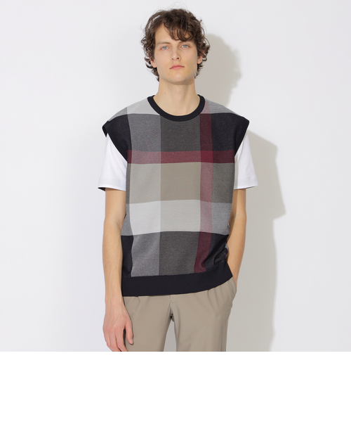 ブルーレーベルクレストブリッジ アーガイル タートルネック ニット