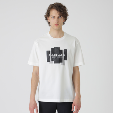 【BLACK lab.】ラインストーンジオメトリックロゴTシャツ