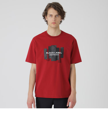 【BLACK lab.】ラインストーンジオメトリックロゴTシャツ