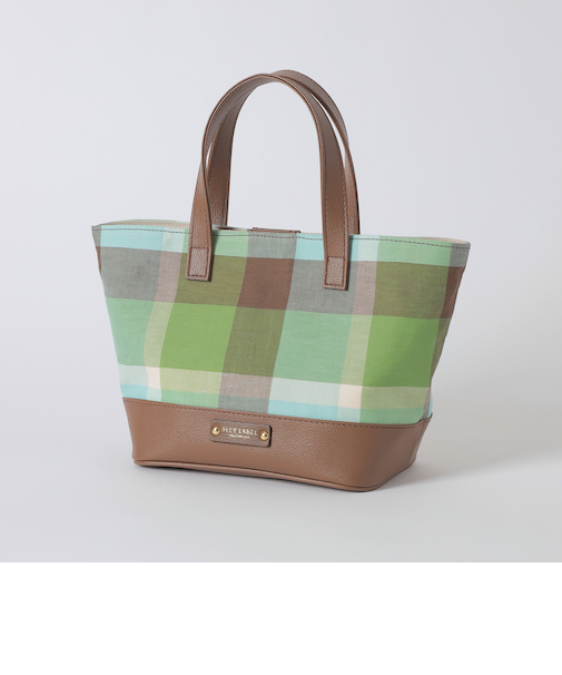 クレストブリッジチェックコットンリネンミニトート