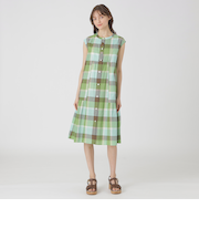 コットンリネンティアードドレス