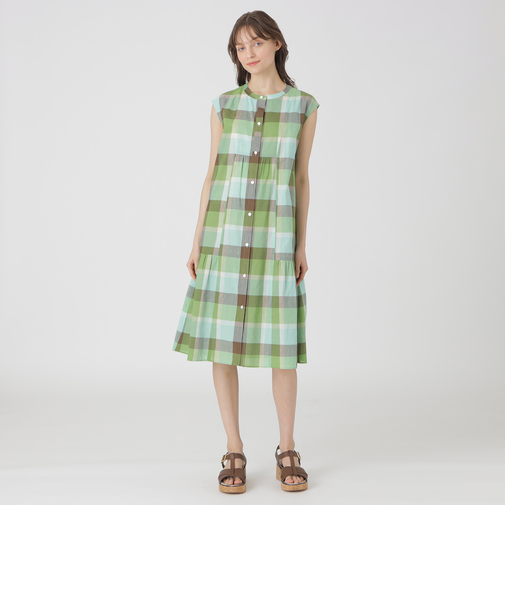 コットンリネンティアードドレス