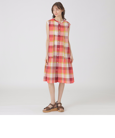 コットンリネンティアードドレス