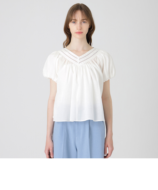 シルキーローンボリュームブラウス