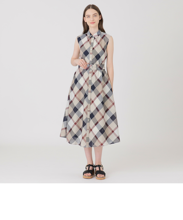 クレストブリッジチェックカラミクロスシャツドレス