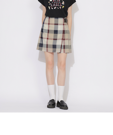 【原宿・WEB限定】クレストブリッジチェックカラミクロスミニスカート