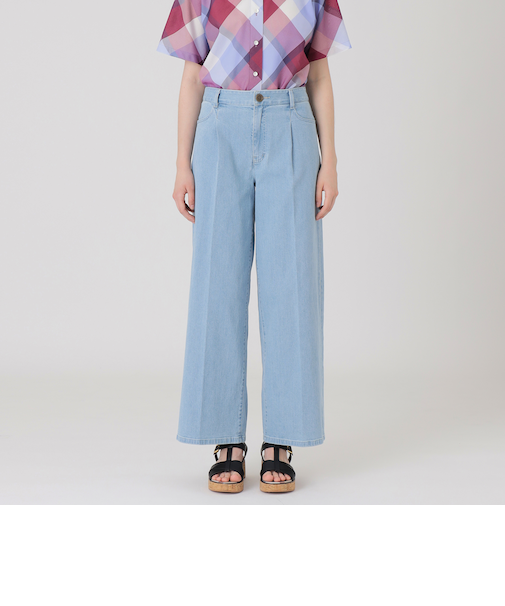 ストレッチデニムワイドパンツ