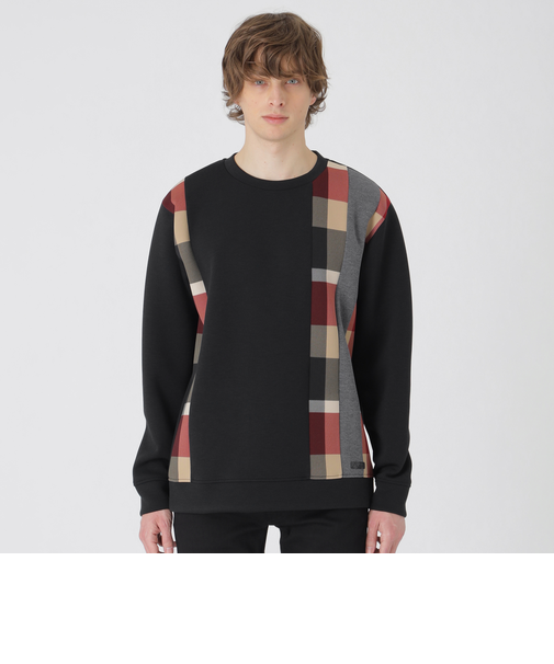 【一部店舗限定】ストライプパッチワークスウェットシャツ