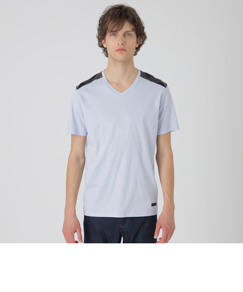 新品タグ付き！BAHAMA LAロゴ VネックTシャツ L ブルー Tommy