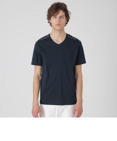 一部店舗限定】ショルダーチェックVネックTシャツ｜ブルーレーベル 