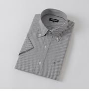 【一部店舗限定】テクニカルギンガムチェックハーフボタンダウンシャツ