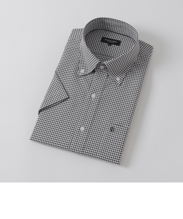 【一部店舗限定】テクニカルギンガムチェックハーフボタンダウンシャツ