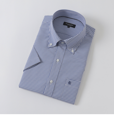 【一部店舗限定】テクニカルギンガムチェックハーフボタンダウンシャツ