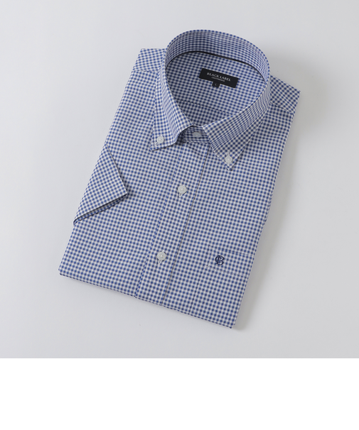 【一部店舗限定】テクニカルギンガムチェックハーフボタンダウンシャツ
