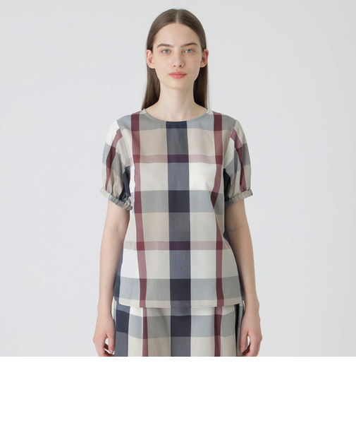 【一部店舗限定】クレストブリッジチェックソフティーボイルブラウス