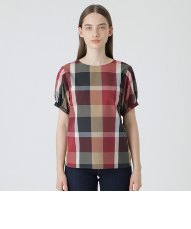 【一部店舗限定】クレストブリッジチェックソフティーボイルブラウス