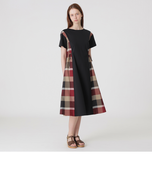 【一部店舗限定】コンパクトクリアーポンチチェックコンビドレス