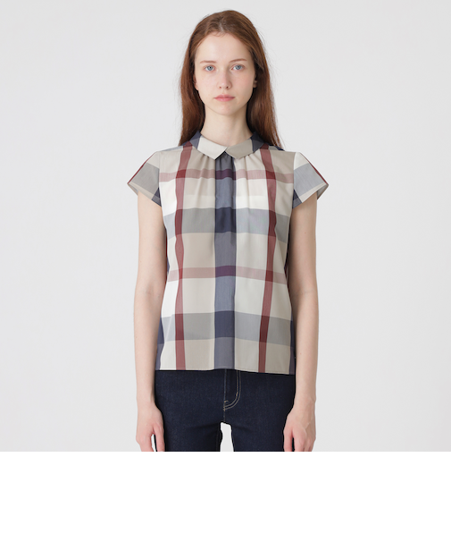 【一部店舗限定】クレストブリッジチェックソフティーボイルブラウス